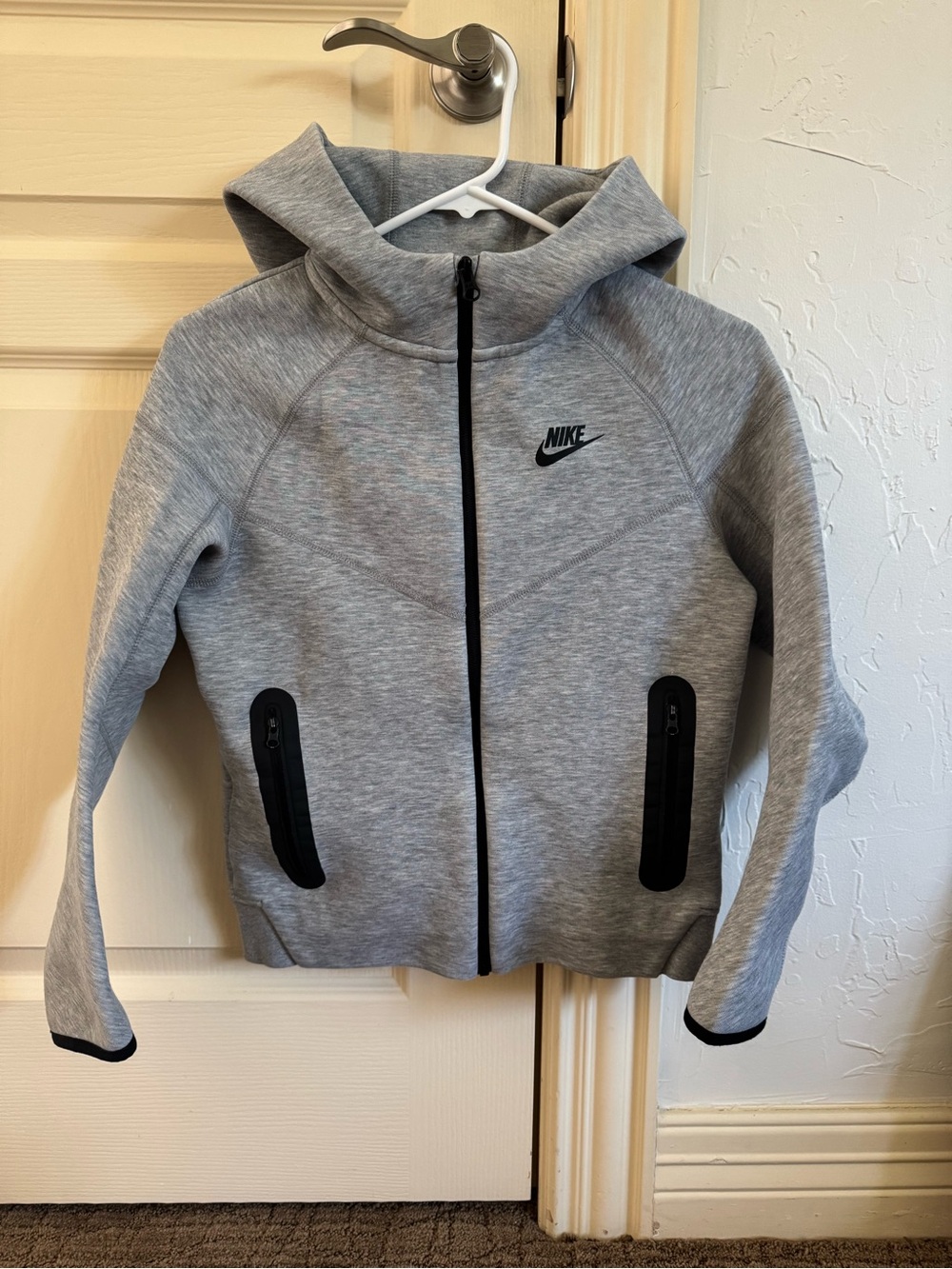 Kids Gray Nike Tech Hoodie zip-up